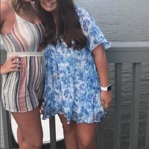 Show me your mumu blue flower tunic dress